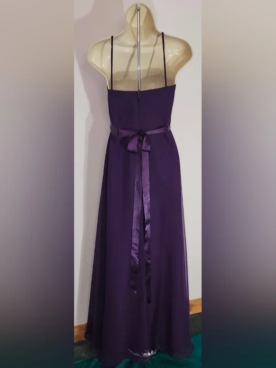 Davinci Dress Rhinestones and Sequins Ribbon Belt Sash Purple Size 10 - Picture 8 of 14